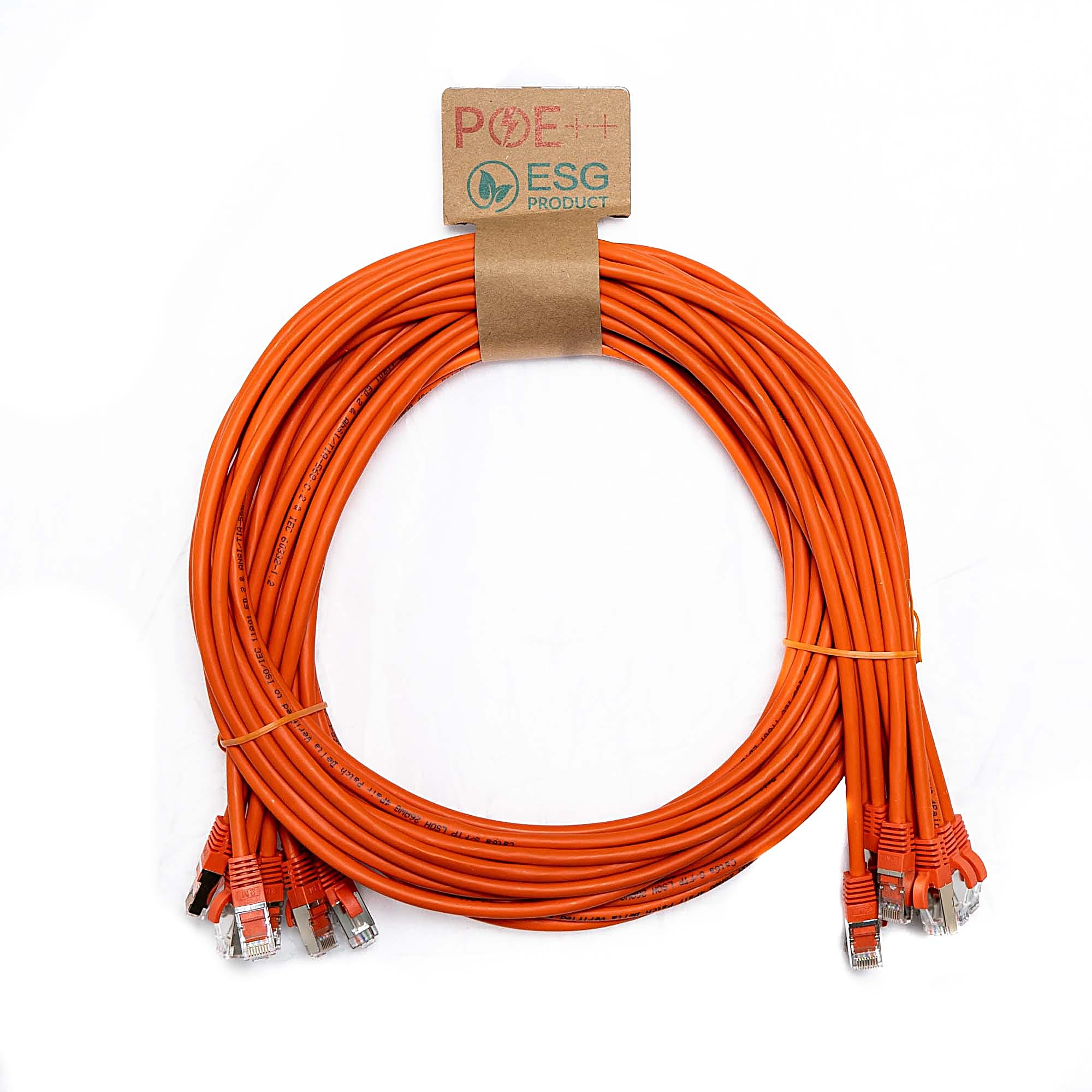 10x 3m Cat6a Patch Cable Orange S/FTP LSOH 26AWG Snagless
