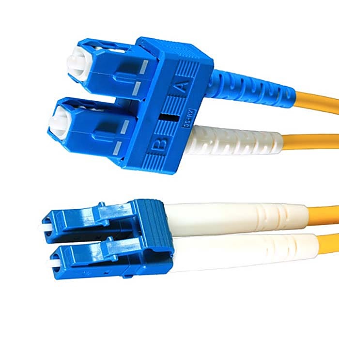 12x 1m OS2 LC to SC Fibre Patch Lead 9/125 Yellow