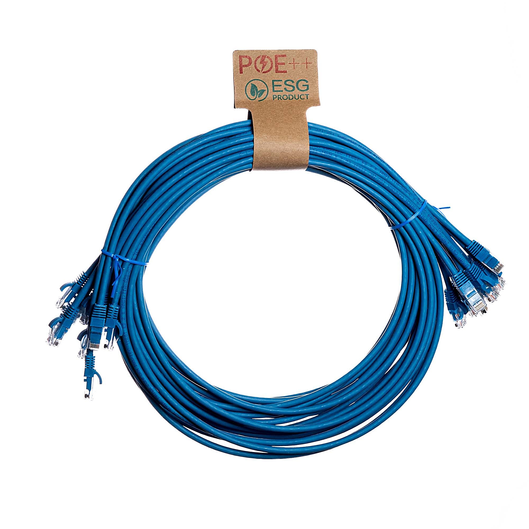 10x 2m Cat6 Patch Cable Blue U/UTP LSOH 24AWG Snagless