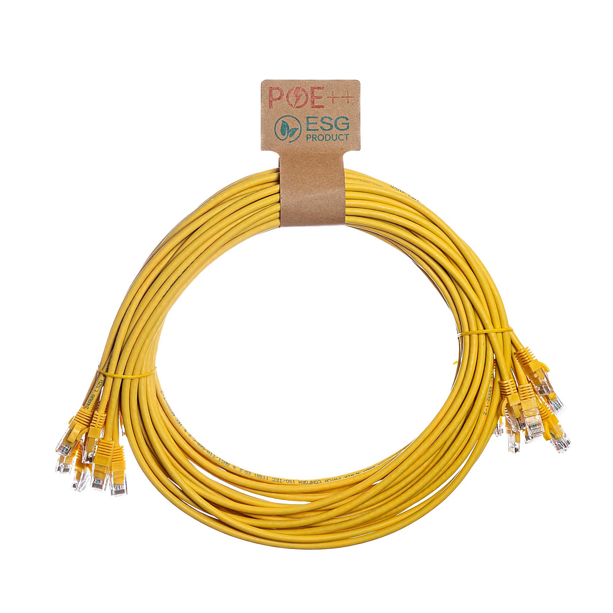 10x 2.5m Cat6 Patch Cable Yellow U/UTP LSOH 24AWG Snagless