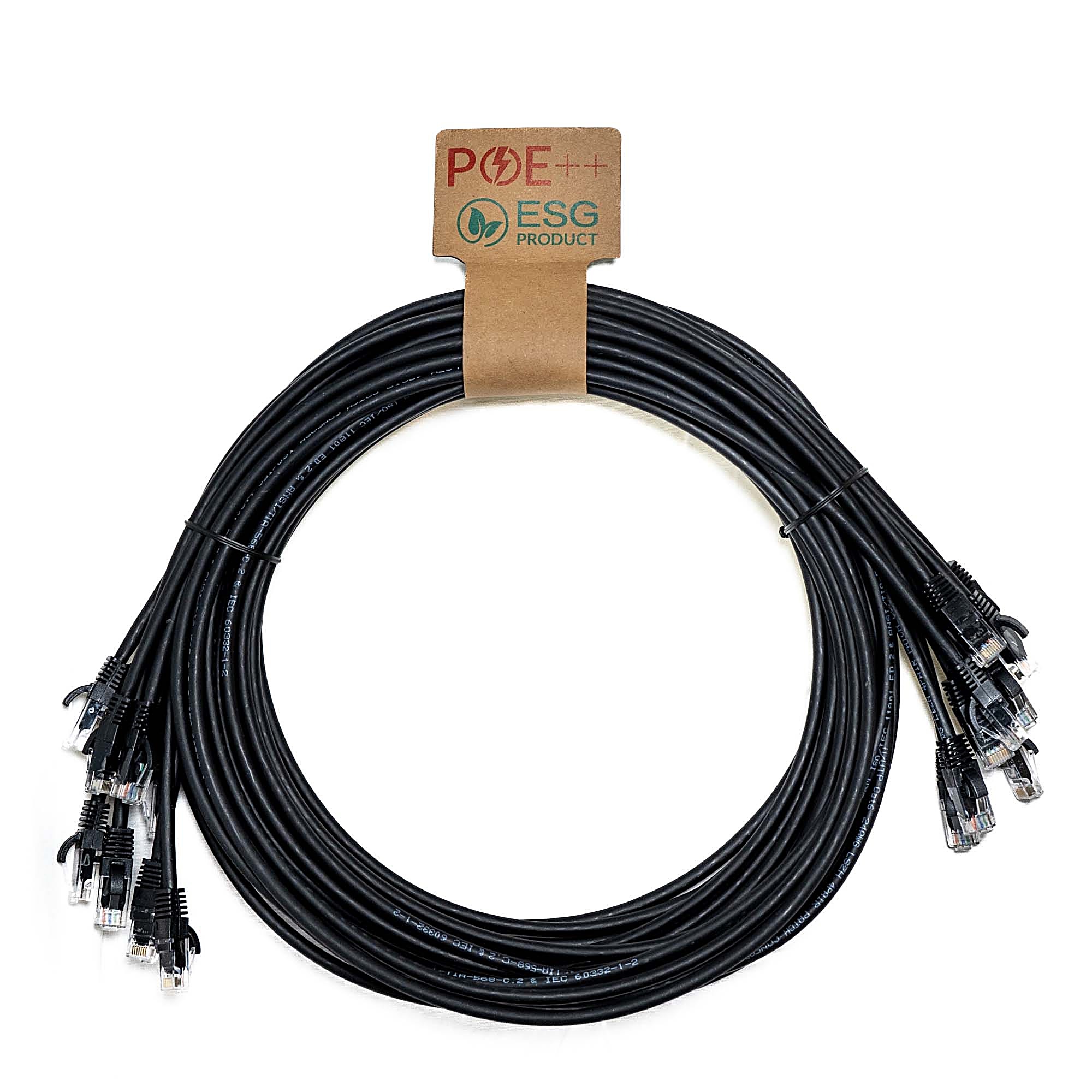 10x 2m Cat6 Patch Cable Black U/UTP LSOH 24AWG Snagless
