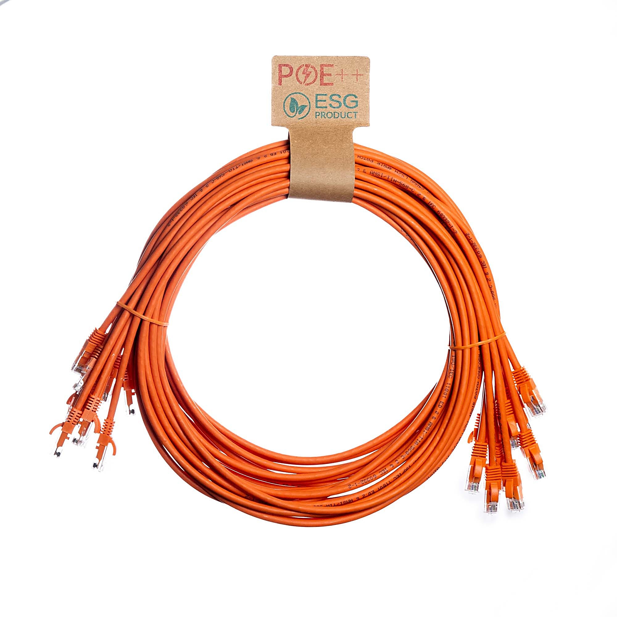 10x 2m Cat6 Patch Cable Orange U/UTP LSOH 24AWG Snagless
