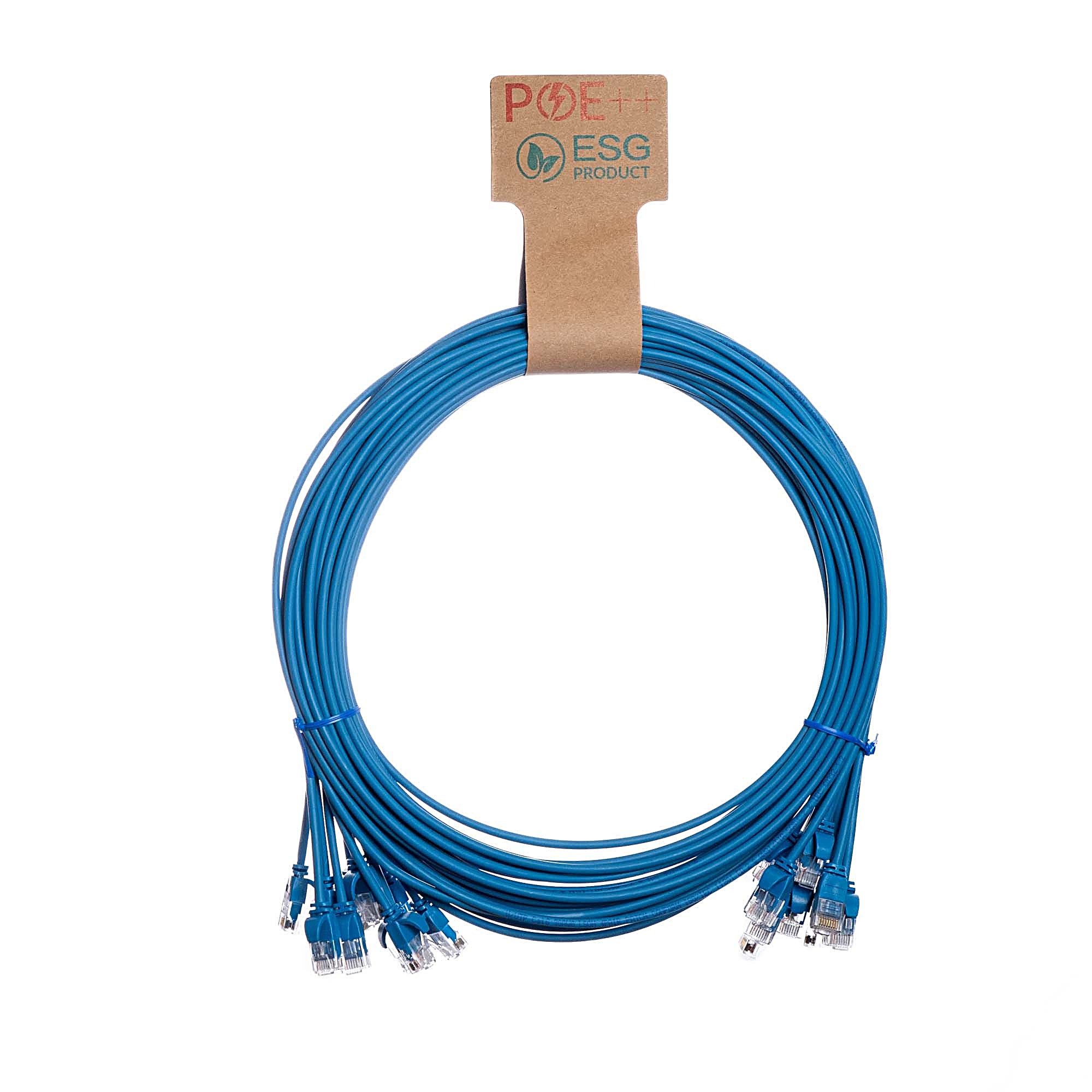 10x 3m Cat6 Slim Patch Cable Blue U/UTP LSOH 30AWG Snagless