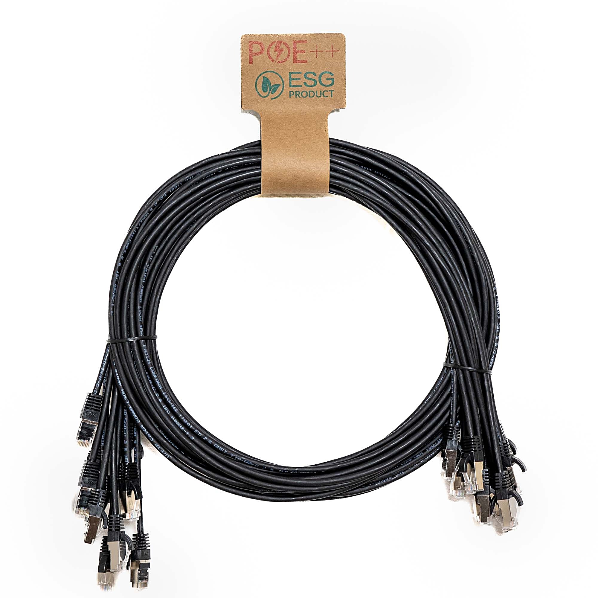 10x 0.3m Cat6a Slim Patch Cable Black U/FTP LSOH 30AWG Snagless