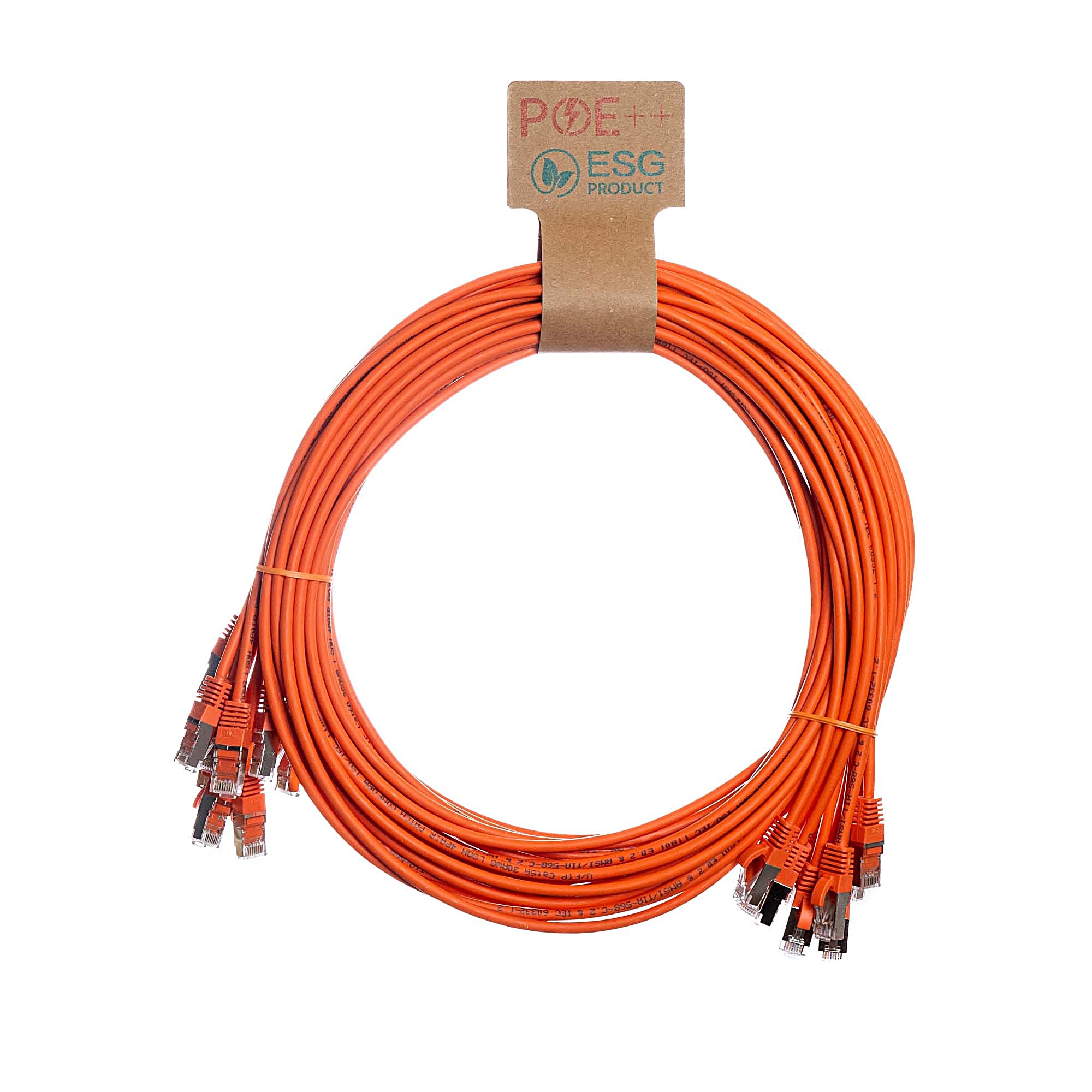 10x 3m Cat6a Slim Patch Cable Orange U/FTP LSOH 30AWG Snagless