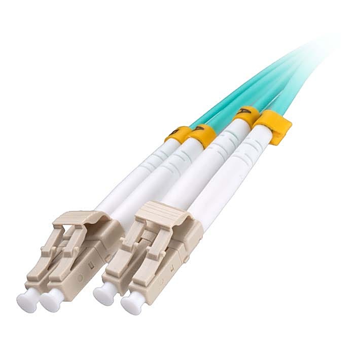 12x 5m OM3 LC to LC Fibre Patch Lead 50/125 Aqua