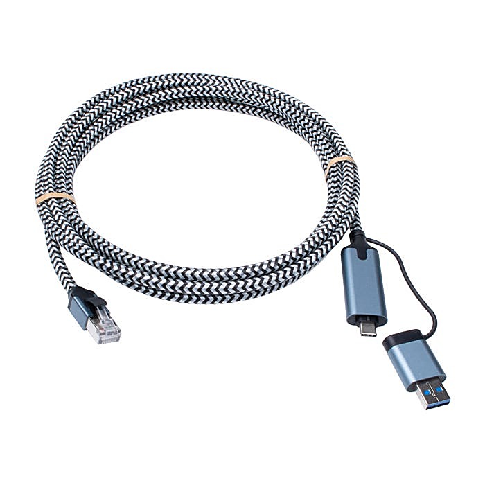 3m USB-C to RJ45 Gigabit Ethernet Cable with USB-A Adapter