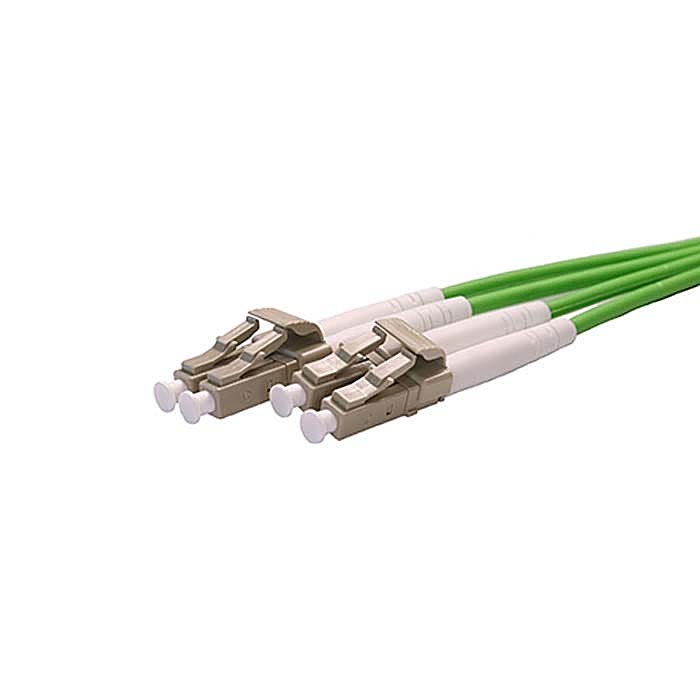 12x 1m OM5 LC to LC Fibre Patch Lead 50/125 Lime Green
