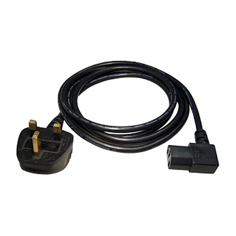 Mains Power Lead, Right Angled UK IEC C13