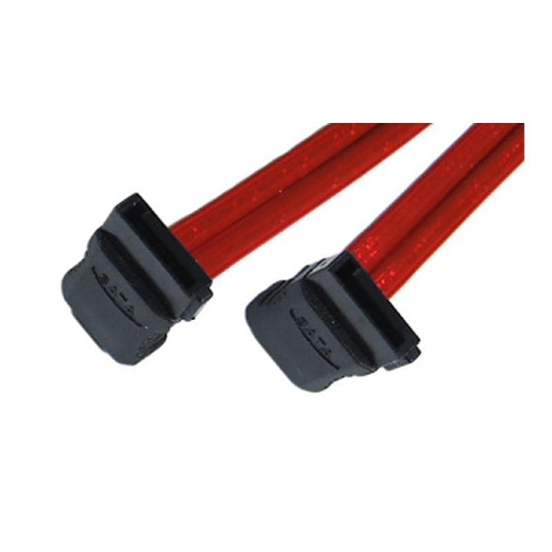 1m SATA M M Right Angle Straight Red Data Cable