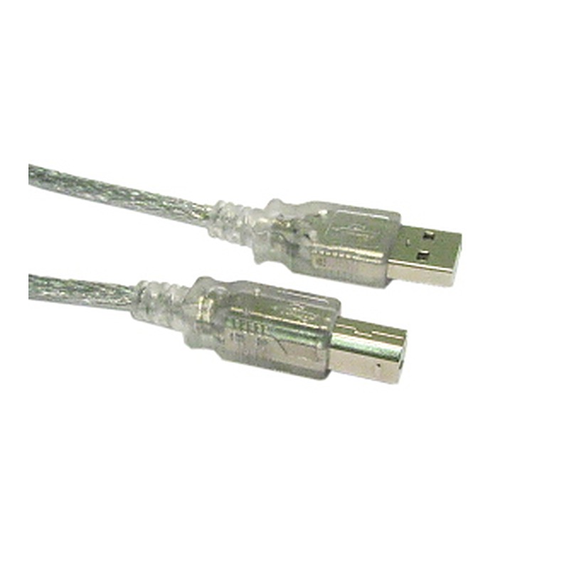 2m USB 2.0 A To B Data Cable Clear