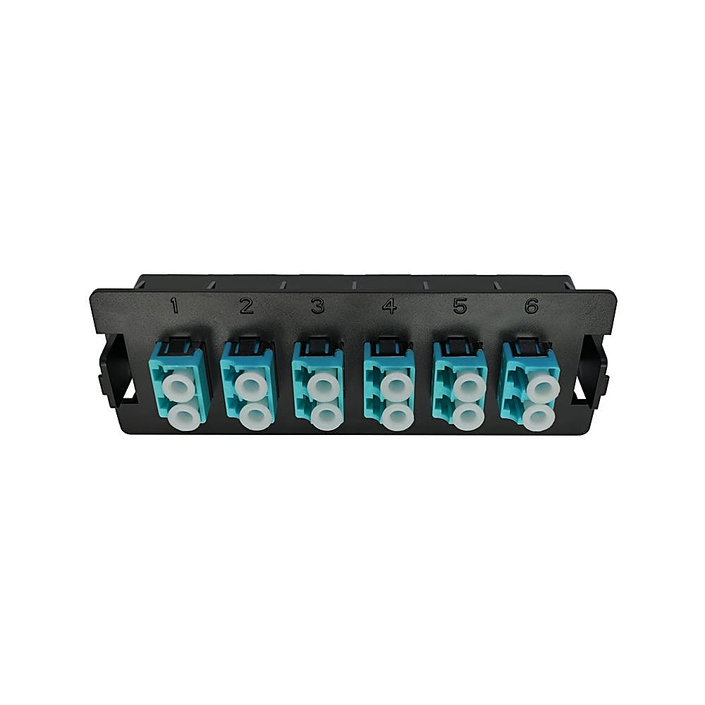 6 Port LC Duplex Fibre Adapter Plate, 12 Fibres, OM4
