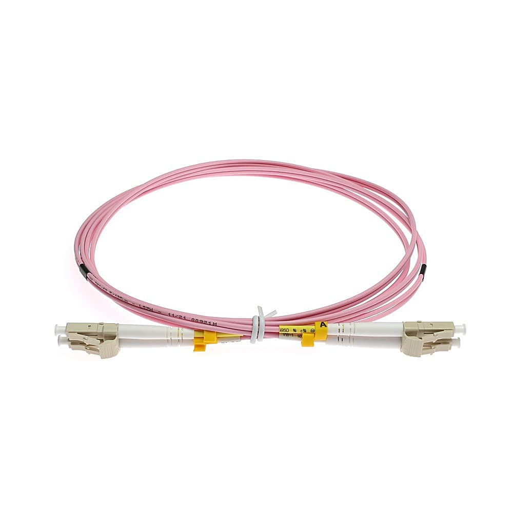 3m OM4 LC to LC Fibre Optic Cable Multimode 50/125 Pink