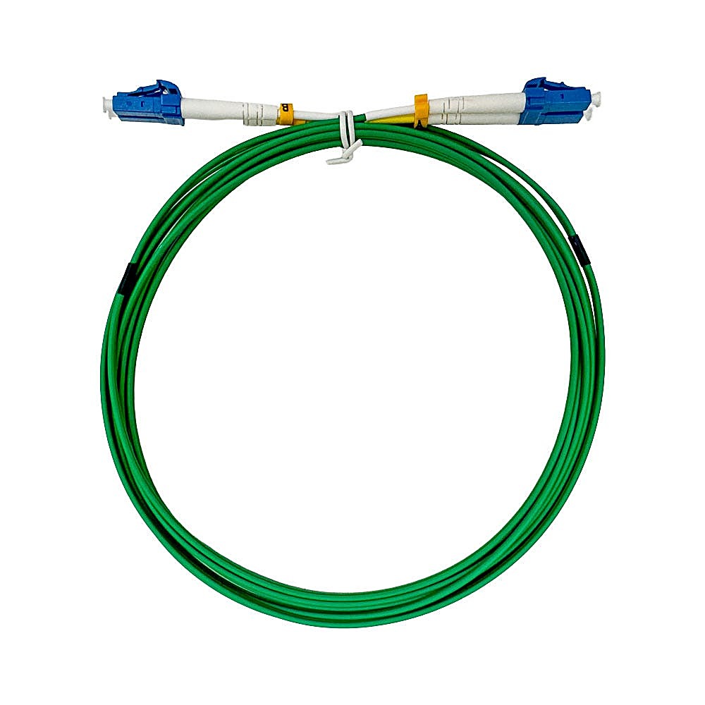 3m OS2 LC to LC Fibre Optic Cable Single Mode 9/125 Green