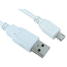 Micro USB cable A to Micro B White 1.8m