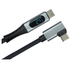 Right Angle USB 4 Cable, USB C to C with Digital Power Display