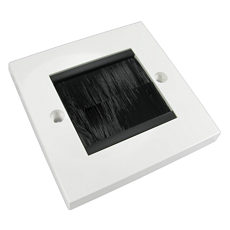 Single Brush Plate White Faceplate with Black Brush