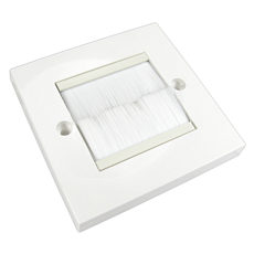 Single Brush Plate White Faceplate with White Brush