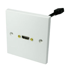 Single HDMI Wall Plate - Faceplate with 15cm Stub Cable