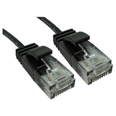 1m Slim Gigabit Ethernet Cable CAT6 Low Smoke 2.8mm D Black