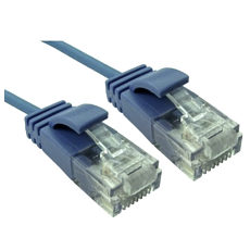 1m Slim Gigabit Network Cable CAT6 Low Smoke 2.8mm D Blue