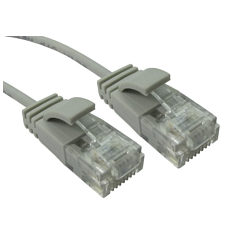 2m Slim Gigabit Network Cable CAT6 Grey Low Smoke 2.8mm Diameter