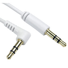 Straight to Angled 3.5mm Stereo Jack Cable 3m White