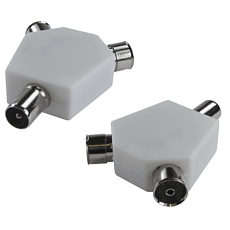 TV Aerial Splitter Male to 2x Female Coaxial Splitter