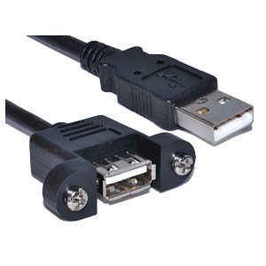 5m Panel Mount USB Cable A-Male to Female
