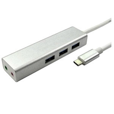 USB C to USB 3.0 Hub with Built in Sound Card