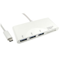 USB Type-C 3 Port USB Hub with Card Reader