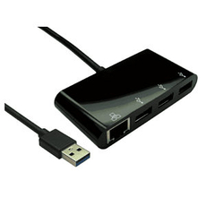 USB 3.0 Gigabit Ethernet Adapter with USB Hub