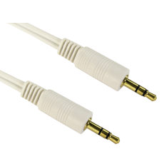 20cm Short Audio Cable White 3.5mm Jack to Jack