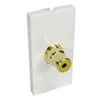 Single Phono Face Plate Single Socket Wallplate Module Yellow